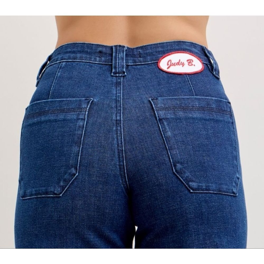 Judy Blue Women's High-Waisted Retro Fit  Denim Wide Jeans with Patch Pocket - Picture 10 of 11